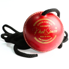 Khelspace Knock Leather Cricket Practice Hanging Ball with Rope – Knocking & Shot Training