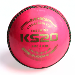 Khelspace KS-20 Pink 4 Piece Leather Cricket Ball | Hand-Stitched Professional Grade | Durable for Test, ODI, T20 & Practice | Swing & Seam Optimized | Premium Shine & Consistent Bounce