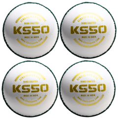Khelspace KS-50 White Leather Cricket Ball Pack Of 4