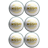 Khelspace KS-50 White Leather Cricket Ball Pack Of 6