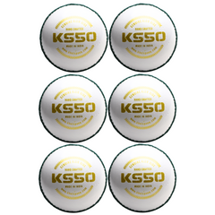 Khelspace KS-50 White Leather Cricket Ball Pack Of 6