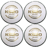 Khelspace KS-20 Leather White Cricket Ball – Hand-Stitched | Match & Practice Grade Pack Of 4