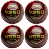 KHELSPACE KS‑50 Leather Cricket Ball Pack Of 4