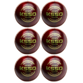 KHELSPACE KS‑50 Leather Cricket Ball Pack Of 6