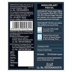 MuscleBlaze Fish Oil (1000 mg) India's Only Labdoor USA Certified for Purity & Accuracy, 60 capsules