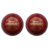 Khelspace KS Prime Red Leather Cricket Ball Pack of 2