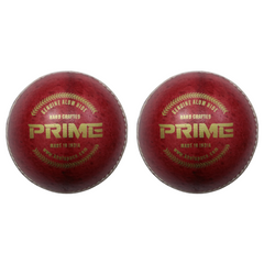 Khelspace KS Prime Red Leather Cricket Ball Pack of 2
