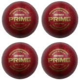Khelspace KS Prime Red Leather Cricket Ball Pack of 4