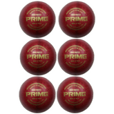 Khelspace KS Prime Red Leather Cricket Ball Pack of 6