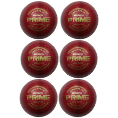 Khelspace KS Prime Red Leather Cricket Ball Pack of 6