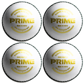 Khelspace KS Prime White Leather Cricket Ball Pack Of 4