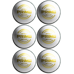 Khelspace KS Prime White Leather Cricket Ball Pack Of 6