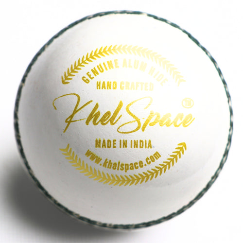 Khelspace KS Prime White Leather Cricket Ball – Entry Level Practice & Training Ball