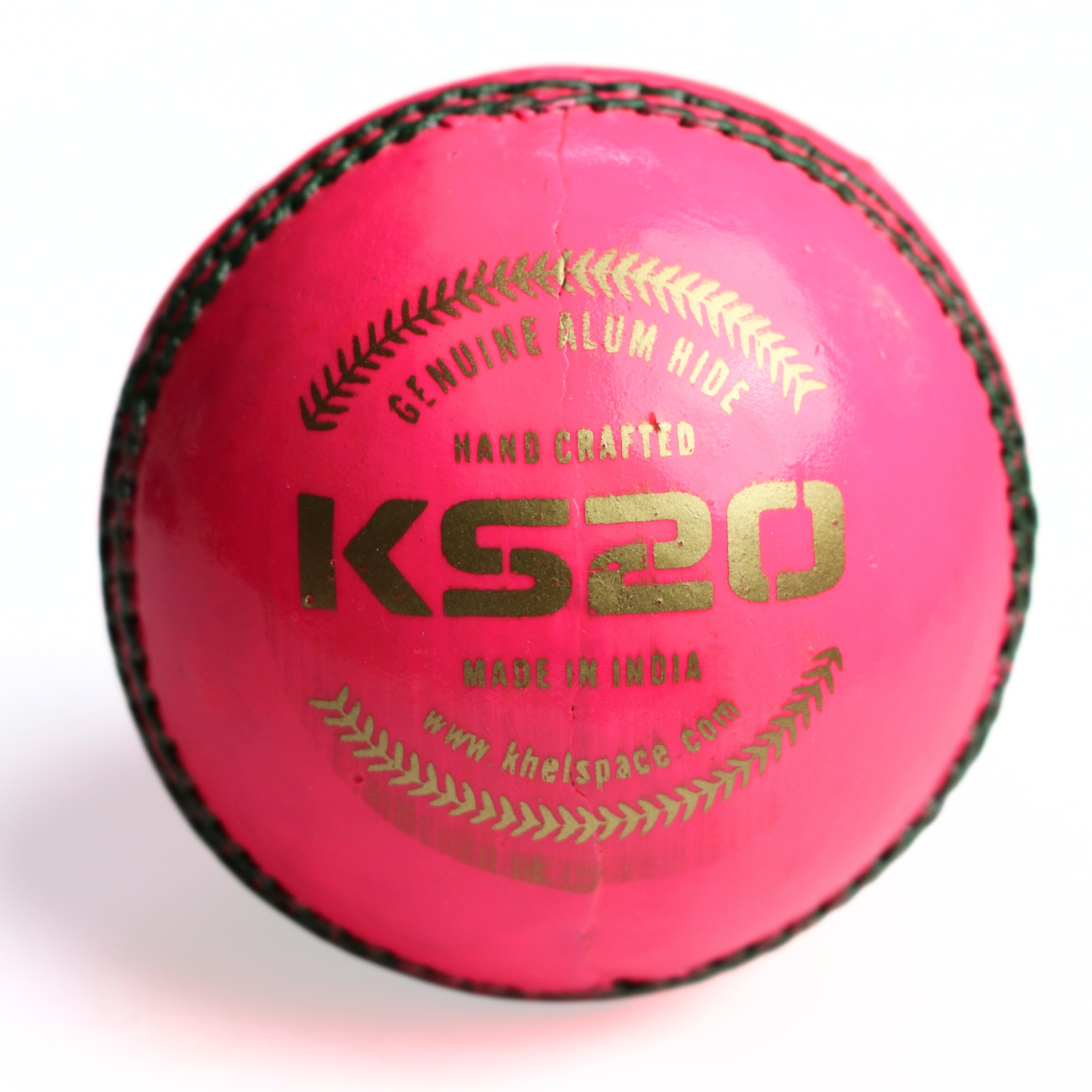 Khelspace KS-20 Pink 4 Piece Leather Cricket Ball | Hand-Stitched Professional Grade | Durable for Test, ODI, T20 & Practice | Swing & Seam Optimized | Premium Shine & Consistent Bounce