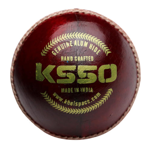 KHELSPACE KS‑50 Leather Cricket Ball – Premium Hand Stitched, Long Lasting, Suitable for Club Matches & Professional Training