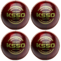 KHELSPACE KS‑50 Leather Cricket Ball Pack Of 4