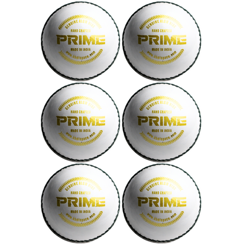 Khelspace KS Prime White Leather Cricket Ball Pack Of 6