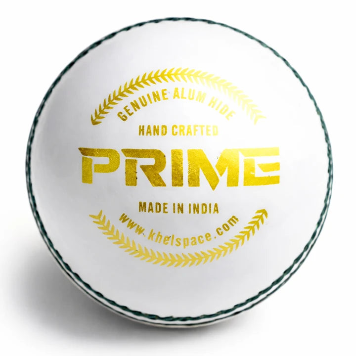 Khelspace KS Prime White Leather Cricket Ball – Entry Level Practice & Training Ball